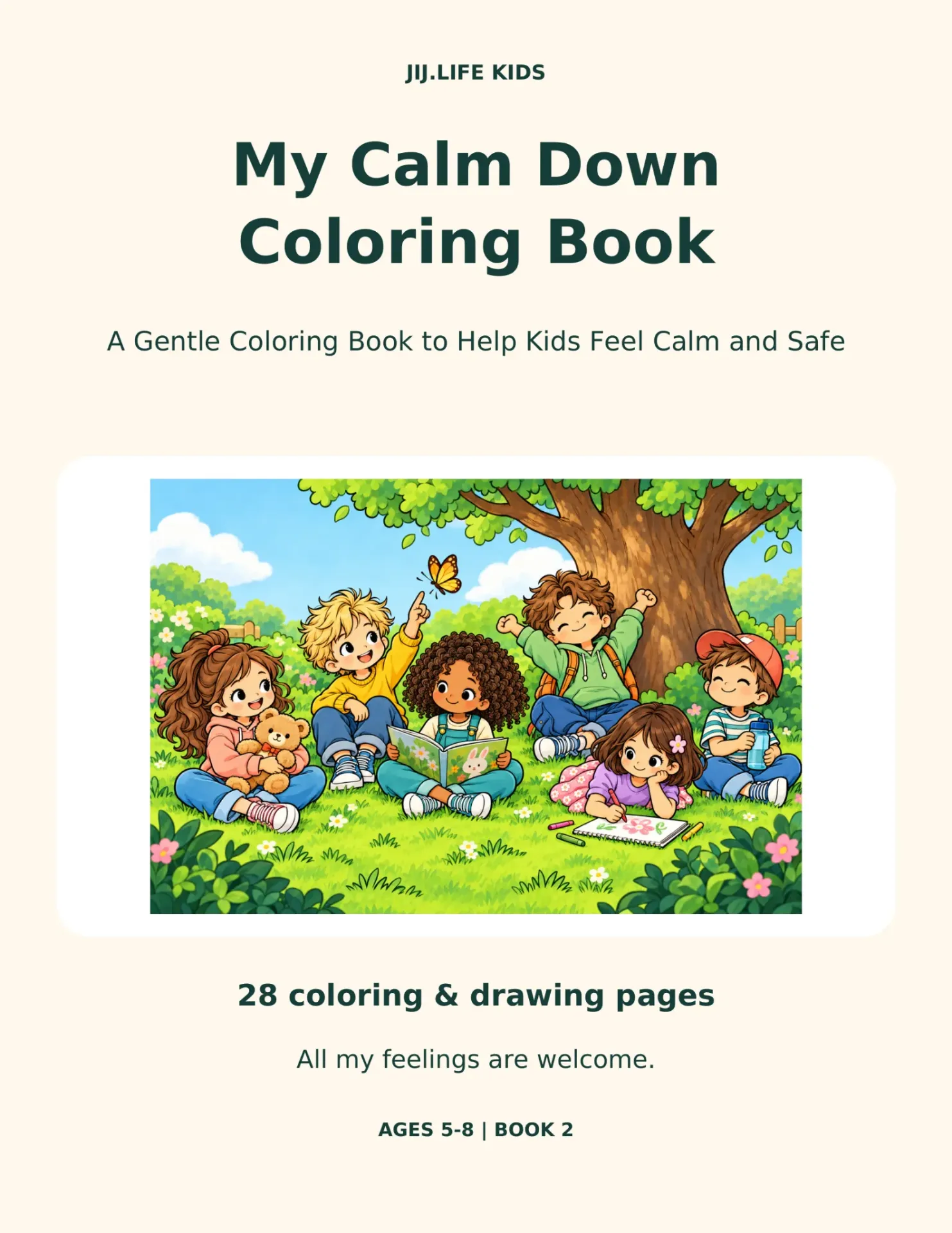 My Calm Down Coloring Book – Digitale PDF (Engels, A4)